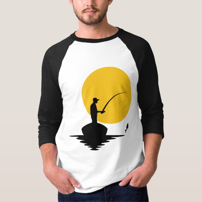Camisa T básica de 3/4 Capas de Raglan masculina (Frente)