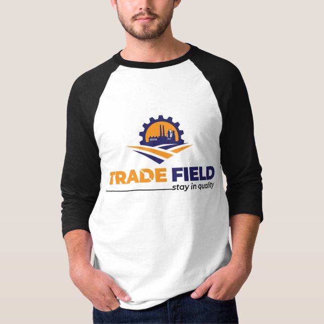 Camisa T básica de 3/4 Capas de Raglan masculina (Frente)