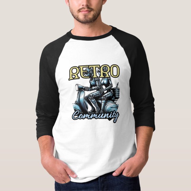 Camisa T básica de 3/4 Capas de Raglan masculina (Frente)