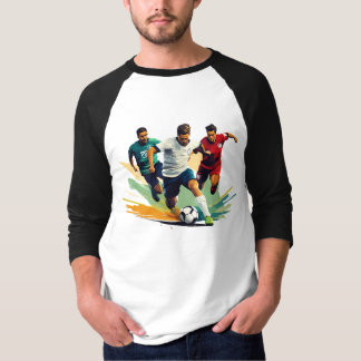 Camisa T básica de 3/4 Capas de Raglan masculina