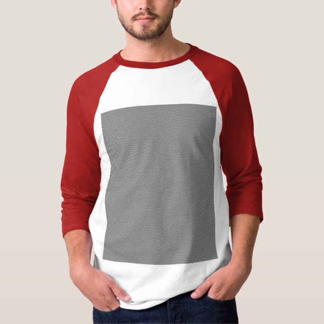 Camisa T básica de 3/4 Capas de Raglan masculina (Frente)