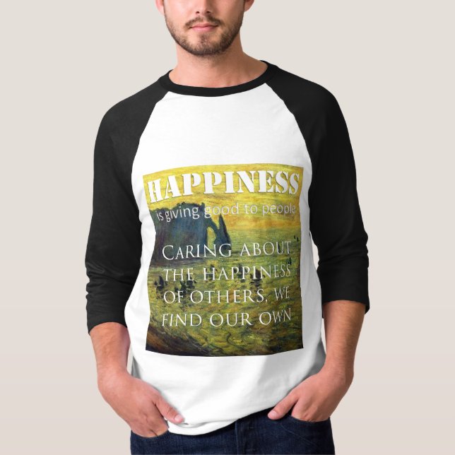 Camisa T básica de 3/4 Capas de Raglan masculina (Frente)