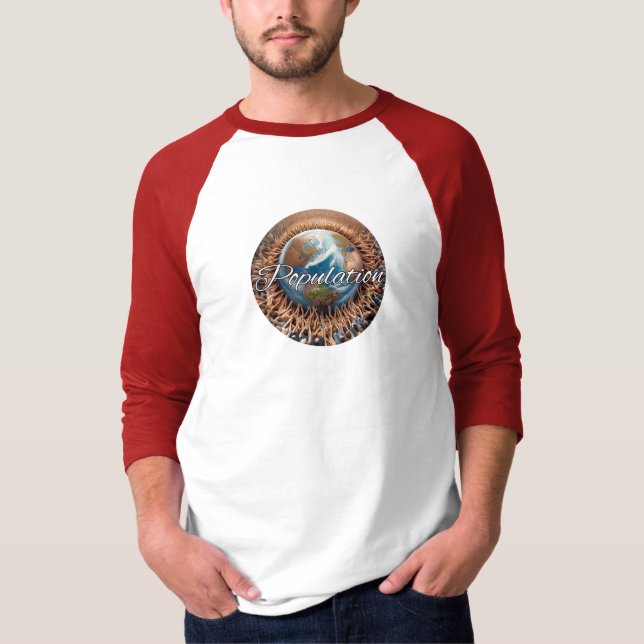 Camisa T básica de 3/4 Capas de Raglan masculina (Frente)