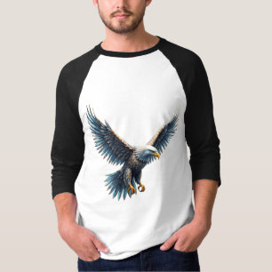Camisa T básica de 3/4 Capas de Raglan masculina