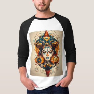 Camisa T básica de 3/4 Capas de Raglan masculina