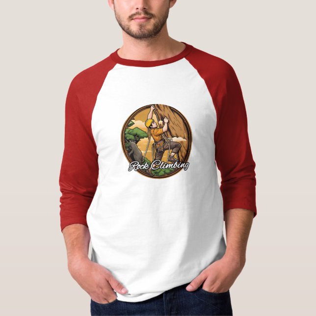 Camisa T básica de 3/4 Capas de Raglan masculina (Frente)