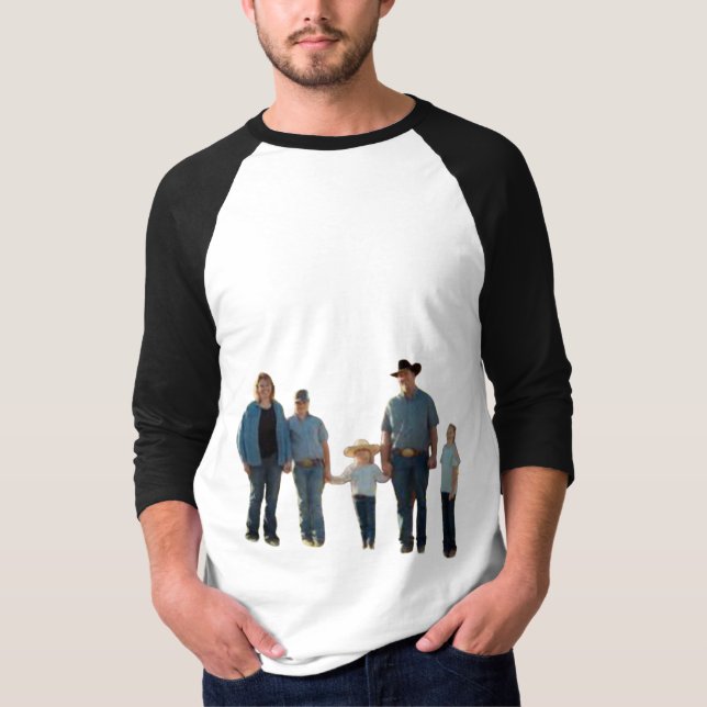 Camisa T Básica de Raglan, Capa 3/4, de Homens da  (Frente)