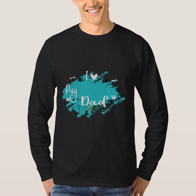 Camisa T Clássica De pai Pug 443 (Frente)