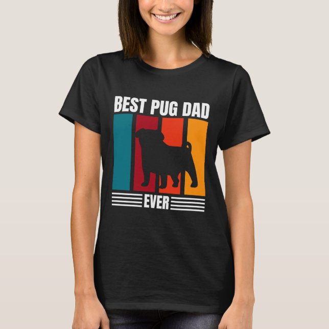 Camisa T Clássica Do Melhor Pai Pug 536 (Frente)