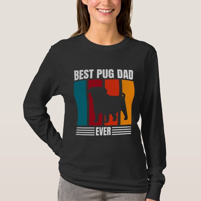 Camisa T Clássica Do Melhor Pai Pug 536 (Frente)