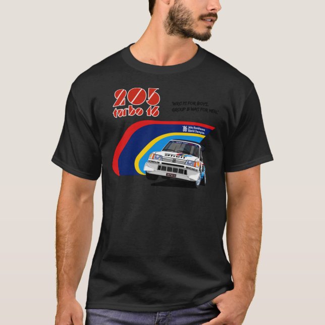 Camisa T Clássica Peugeot 205 T16 (Frente)