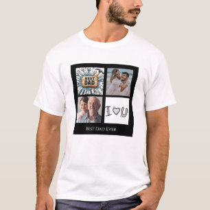 Camisa T-Colagem de Fotos do Melhor Pai