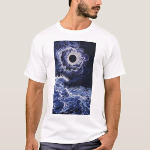 Camisa T Colorida Lunar Eclipse Azul e Branco