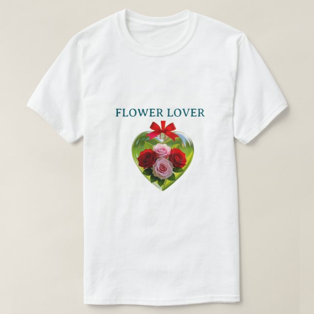 CAMISA T COM DESENHO DE FLORES (Frente do Design)