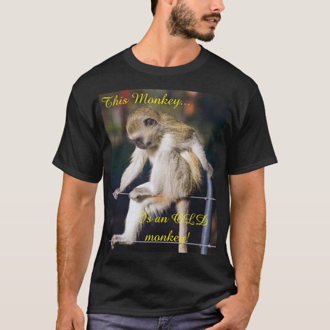 Camisa T com macaco e slogan (Frente)