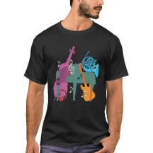 Camisa T com Piano Grande e Instrumentos Musicais