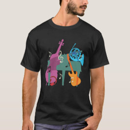 Camisa T com Piano Grande e Instrumentos Musicais