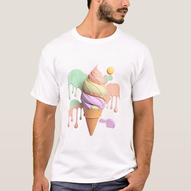 Camisa T Cone Sorvete Doce Pastel (Frente)