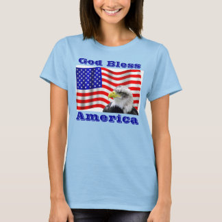 Camisa T da América do deus abençoe