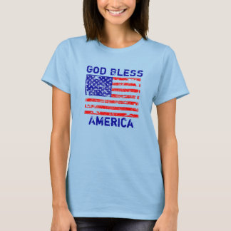 Camisa T da América do deus abençoe
