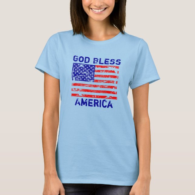 Camisa T da América do deus abençoe (Frente)