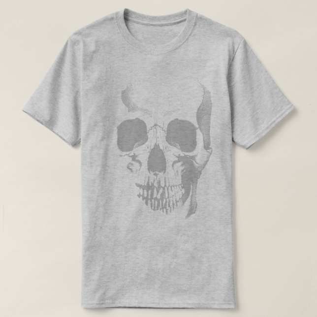 Camisa T da Cinza da face do crânio (Frente do Design)