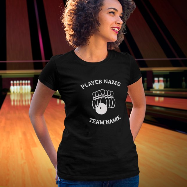 Camisa T da Equipe de Boliches Personalizável (Criador carregado)