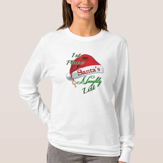 Camisa T Da Lista De Papais noeis De Primeiro Luga (Frente)
