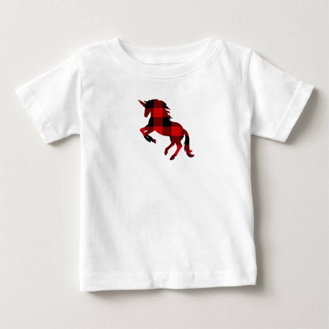 Camisa T da Xadrez do Unicorn Buffalo Check (Frente)
