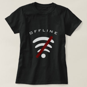 Camisa T da Zona Sem Wi-Fi Offline - Texto Persona