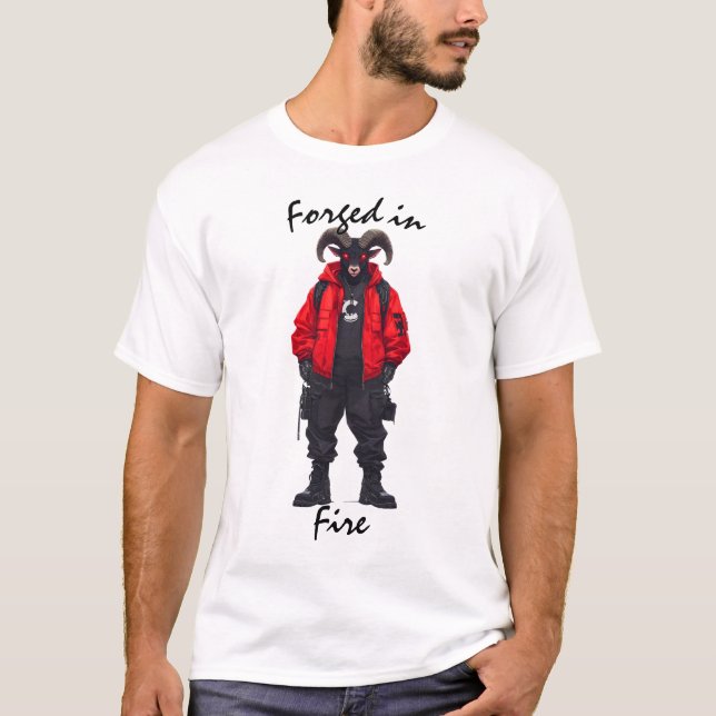 Camisa T das artes táticas do guerreiro de incêndi (Frente)