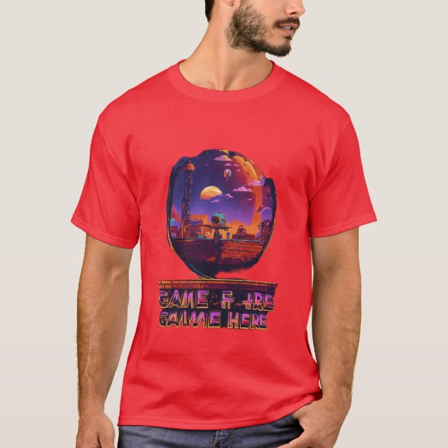 Camisa T de Aventura Sunset Pixelada (Frente)