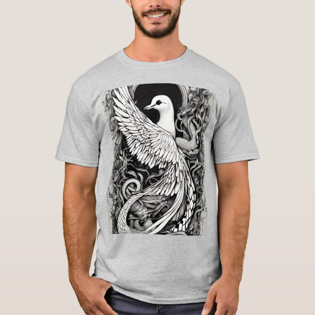 Camisa T De Buraco De Dove E Serpente - Laca Simbó (Frente)