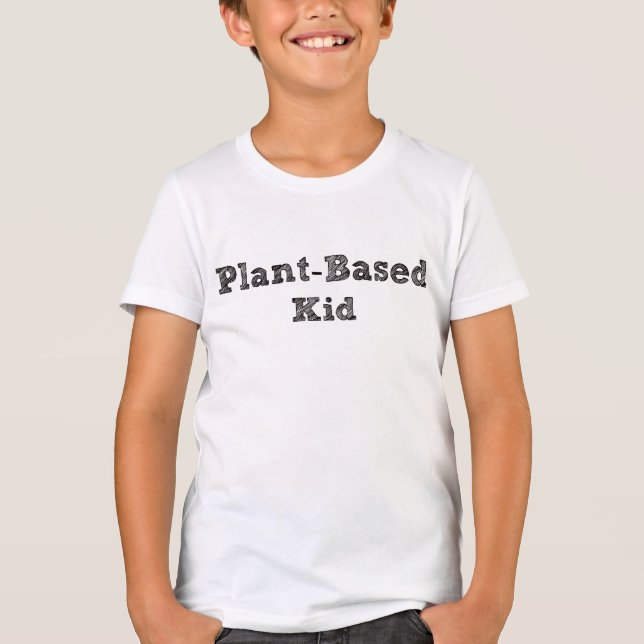 Camisa T De Crianças À Base De Plantas (Frente)