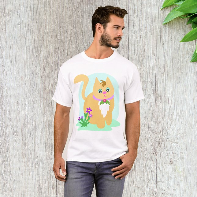 Camisa T De Gato E Flores (Criador carregado)