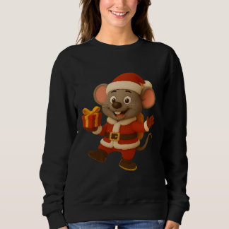 Camisa T de manga comprida do mouse papai noel | G