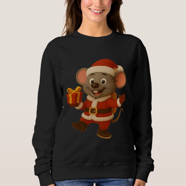 Camisa T de manga comprida do mouse papai noel | G (Frente)
