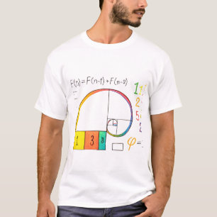 Camisa T de Matemática de Sequência Fibonacci & Ou