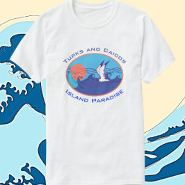 Camisa T de ondas de paraíso nas ilhas Turks e Cai