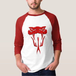 Camisa T de Raglan, Capa 3/4, Serpente Vermelha fe