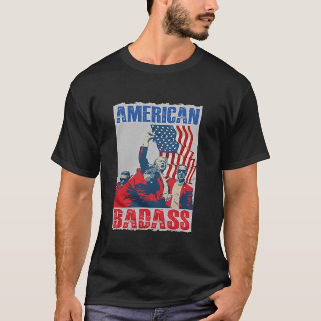 Camisa T de Trump Badass Americano (Frente)
