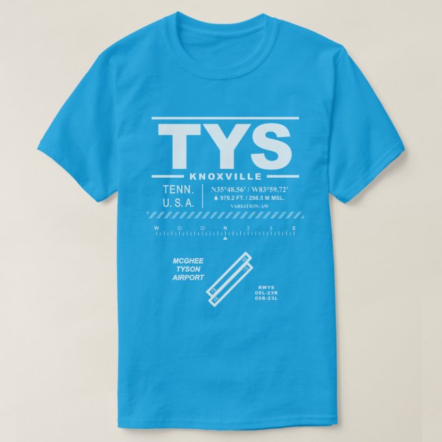 Camisa T do Aeroporto McGhee Tyson TYS (Frente do Design)