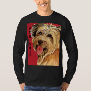 Camisa T do Bloqueio de Cor do Pastor Pirenéus