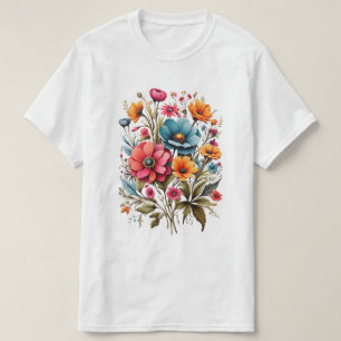 Camisa T do Buquê de Flor de Água
