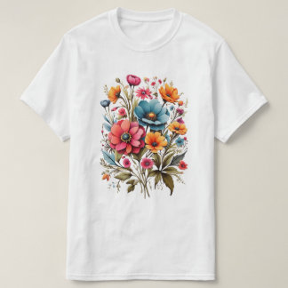 Camisa T do Buquê de Flor de Água