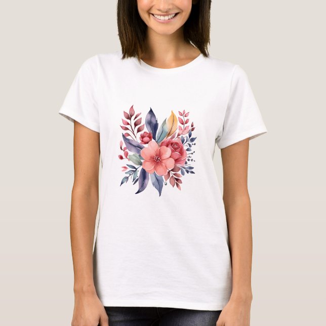 Camisa T do Buquê de Flor de Água (Frente)