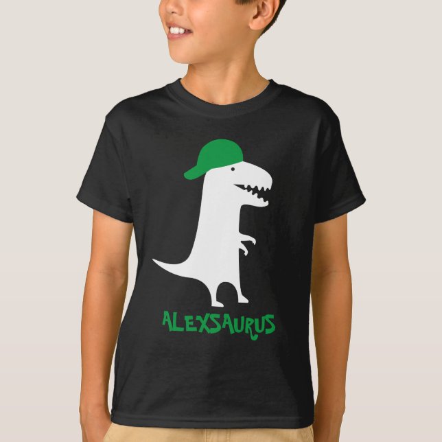 Camisa T do Dinossauro Personalizado (Frente)