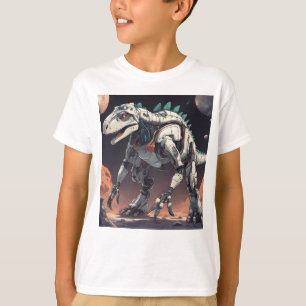Camisa T Do Espaço Exterior Do Robô Dinossauro
