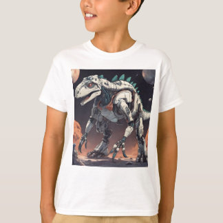 Camisa T Do Espaço Exterior Do Robô Dinossauro