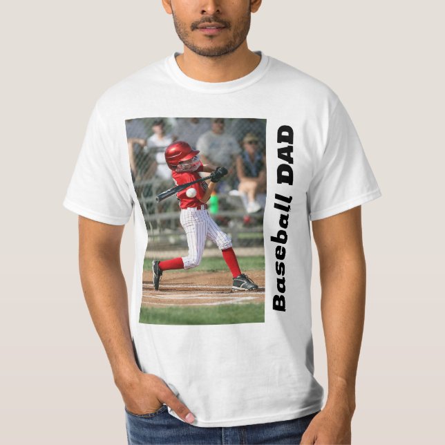 Camisa T do Pai de Baseball Personalizada (Frente)